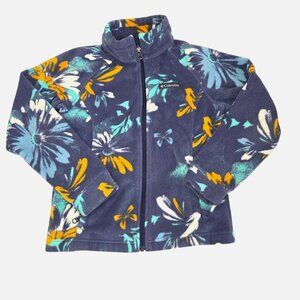 Columbia Girls S 6/7 Benton Blue Spring Printed Full Zip Fleece Jacket 2012